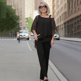 Sarah - Chiffon Top and Wide-Leg Pants Duo