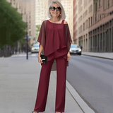 Sarah - Chiffon Top and Wide-Leg Pants Duo