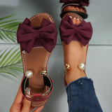 Cambria - Pearl-Embellished Strap Sandals
