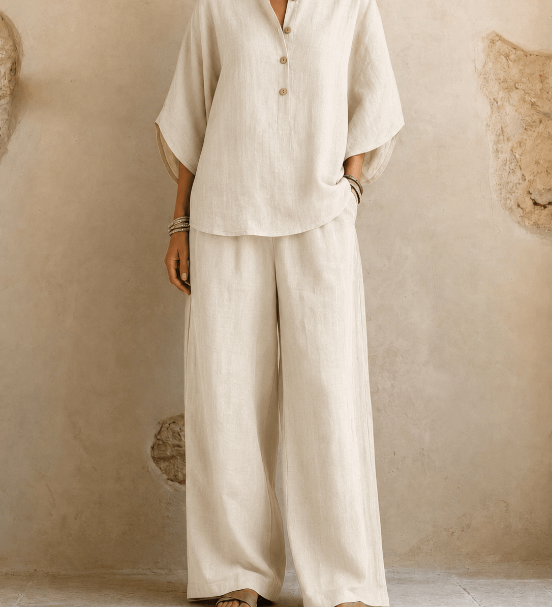 Maribel | Wide-Leg Pants with Batwing Sleeves