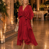Monica - Chic V-Neck Midi Dress